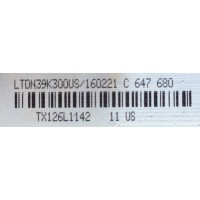 MAIN / INSIGNIA 160221 / RSAG7.820.5028/ROH / 160222 / LTDN39K300US / TX126L1142 / PANEL V390HJ1-LE1 REV.C1 / MODELO NS-39E340A13